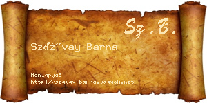 Szávay Barna névjegykártya
