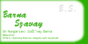 barna szavay business card